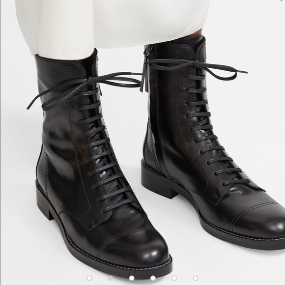Theory Shoes - Theory laced leather boots